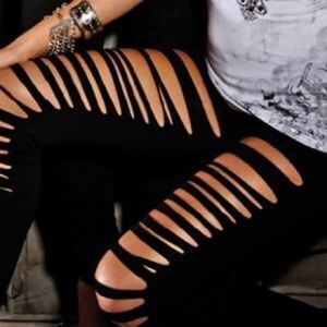 Goth industrial Cut up leggings